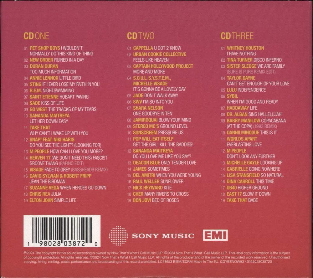 Now That's What I Call Music Now Yearbook Extra '93 - 57 More Essential Hits From 1993 UK 3-CD album set (Triple CD) 198028038720