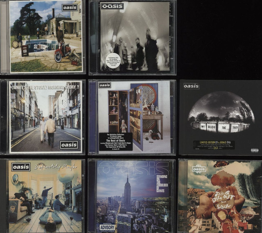 Oasis Complete Studio Albums UK CD album (CDLP) EIGHT ALBUMS