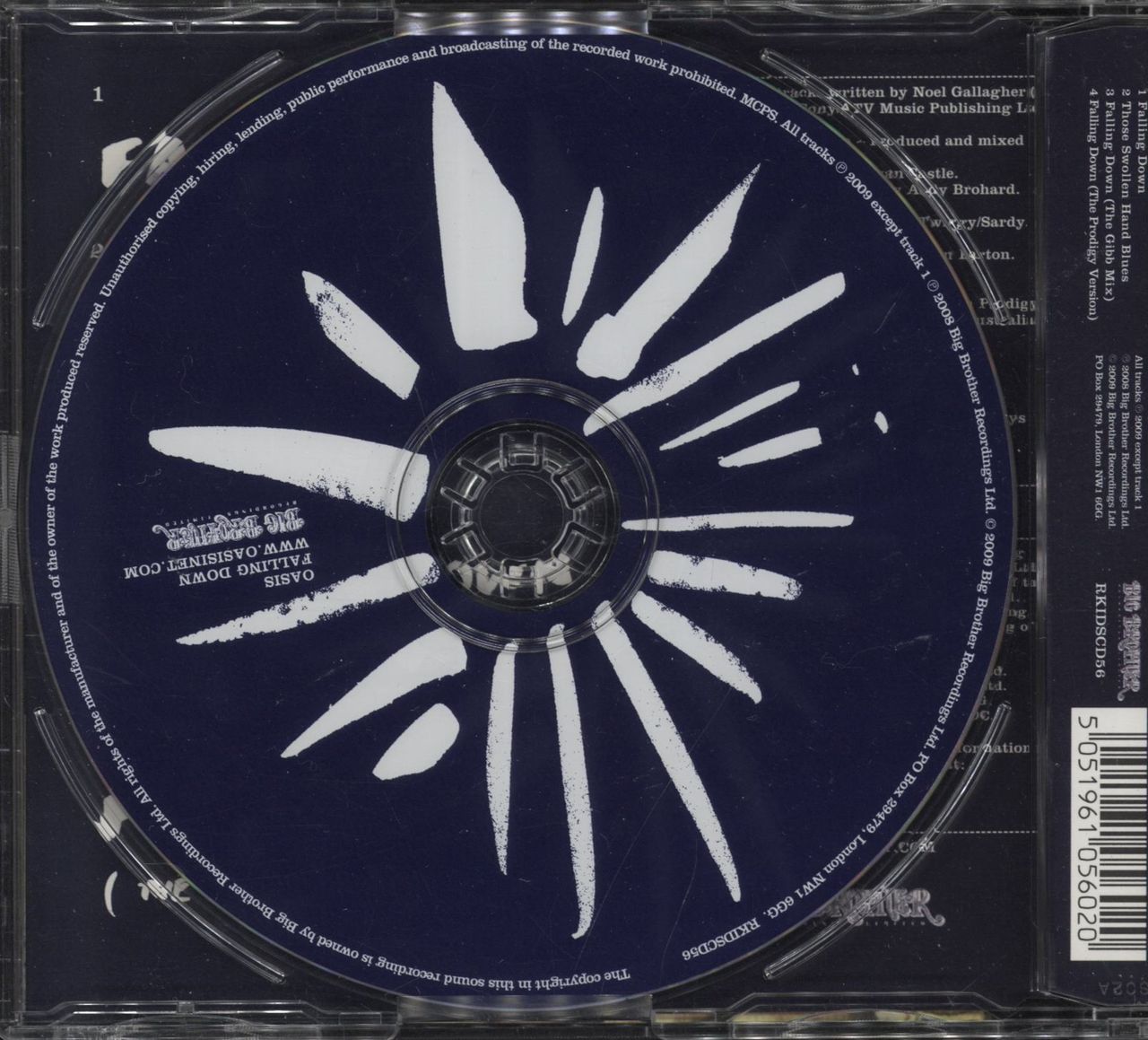 Oasis Falling Down UK CD single (CD5 / 5") 5051961056020
