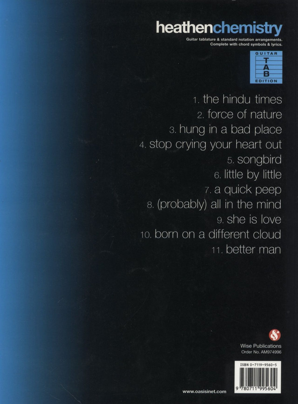Oasis Heathen Chemistry [TAB] UK book 9780711995604