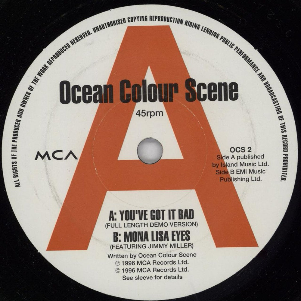 Ocean Colour Scene You've Got It Bad - Mail Order Single UK 7" vinyl single (7 inch record / 45) OCS07YO92752