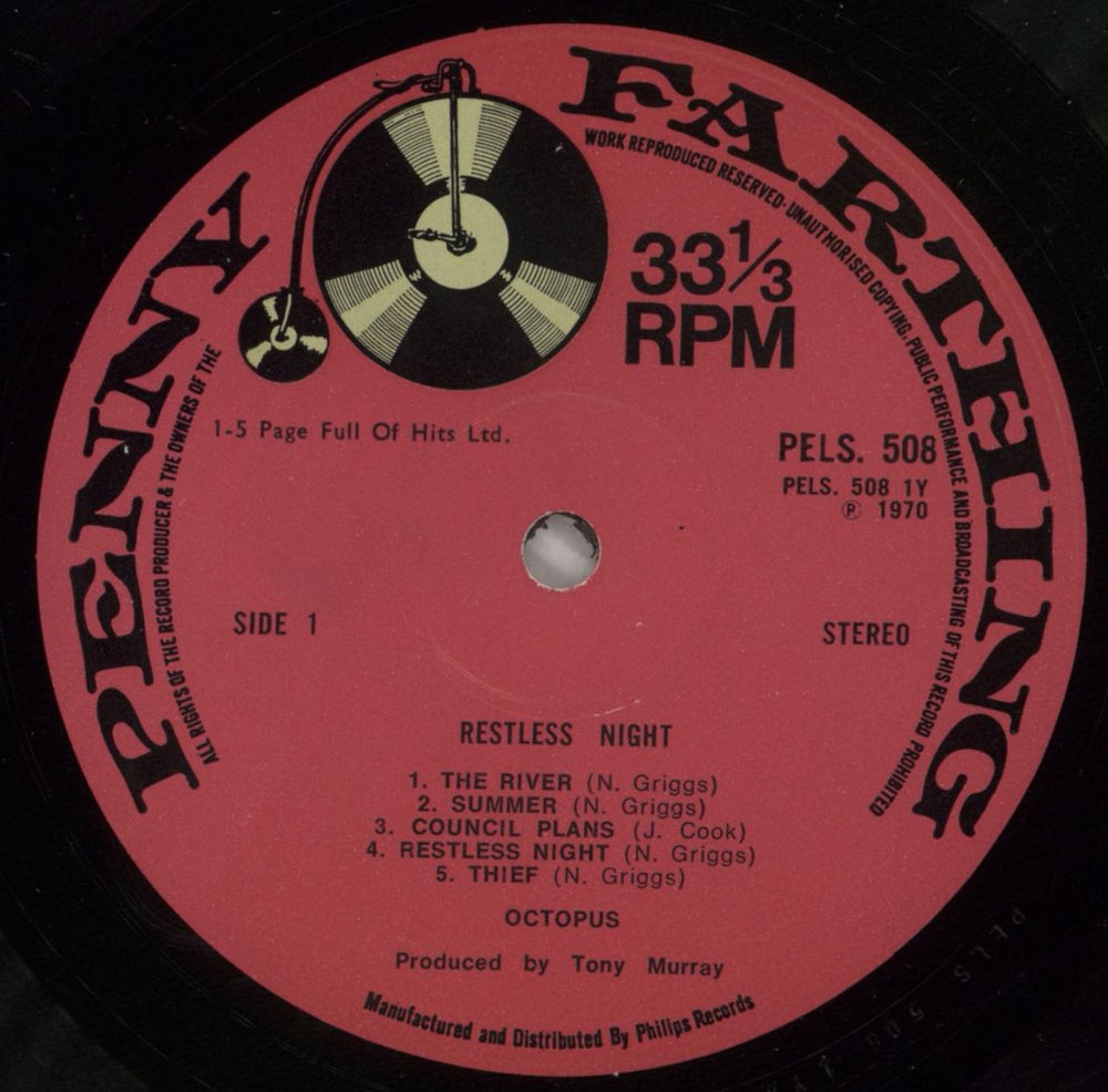 Octopus Restless Night UK vinyl LP album (LP record) OCPLPRE864585