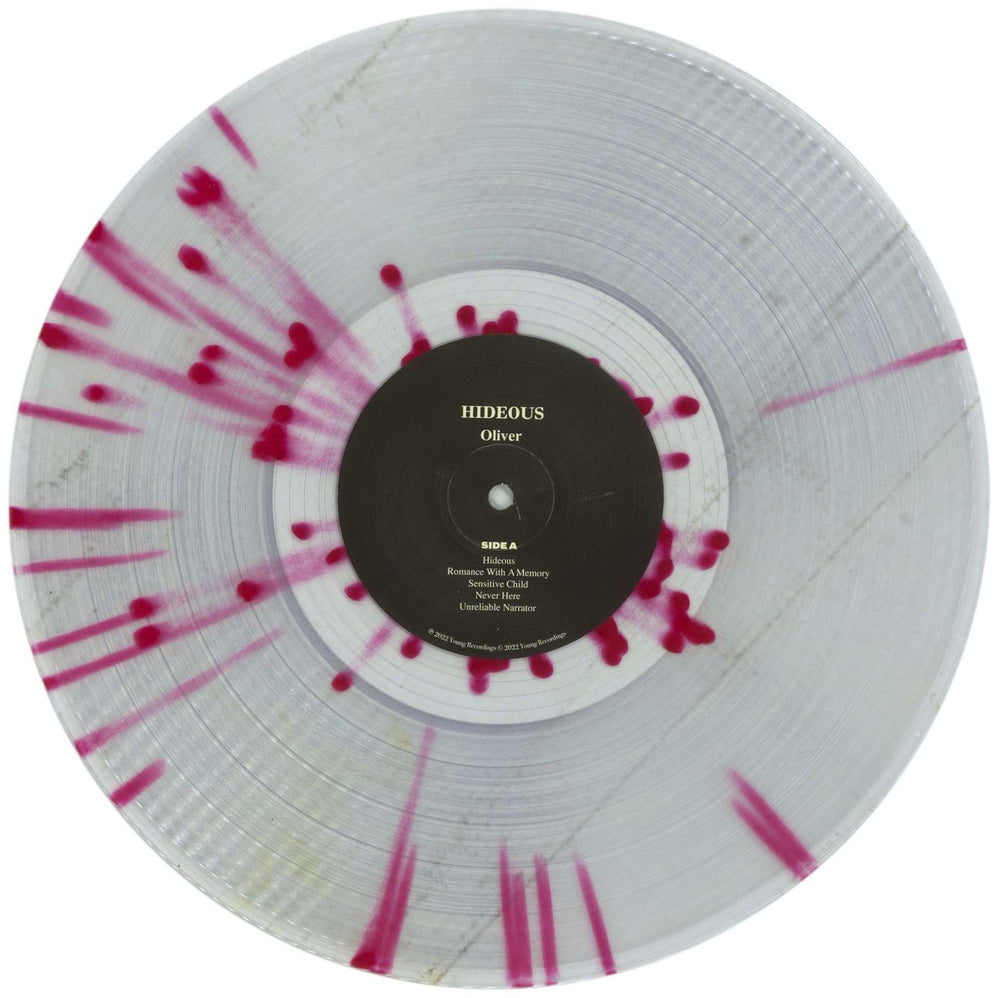 Oliver Sim Hideous Bastard - Clear Red Splatter Vinyl UK vinyl LP album (LP record) 5NJLPHI867122