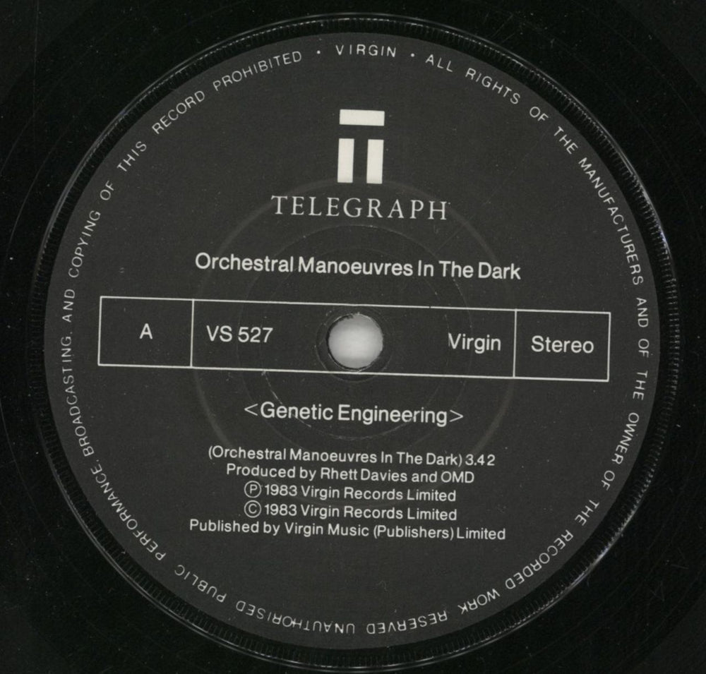 Orchestral Manoeuvres In The Dark Genetic Engineering UK 7" vinyl single (7 inch record / 45) OMD07GE68936
