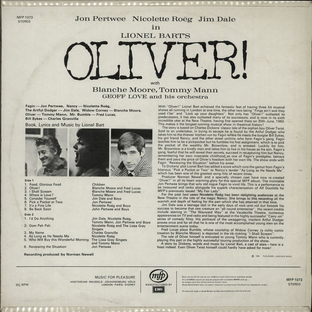 Original Cast Recording Oliver! UK vinyl LP album (LP record)