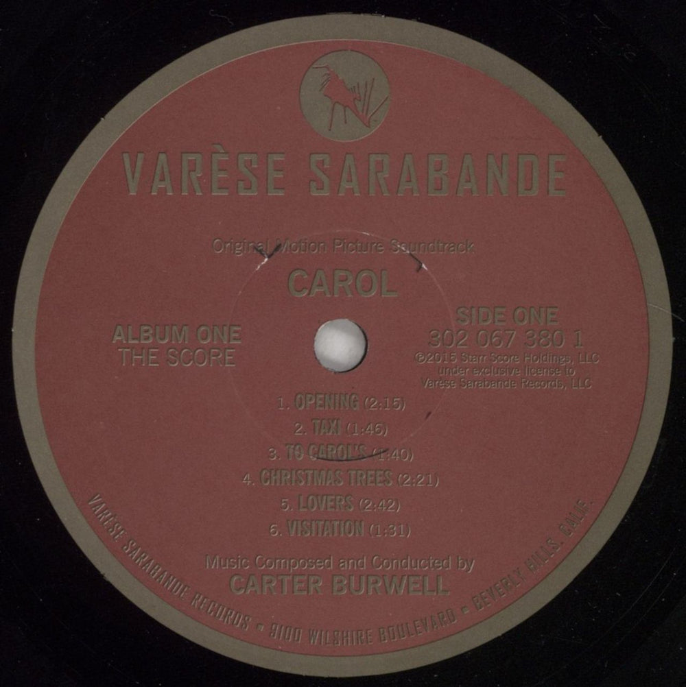 Original Soundtrack Carol - Original Motion Picture Soundtrack US 10" vinyl single (10 inch record) OST10CA851489