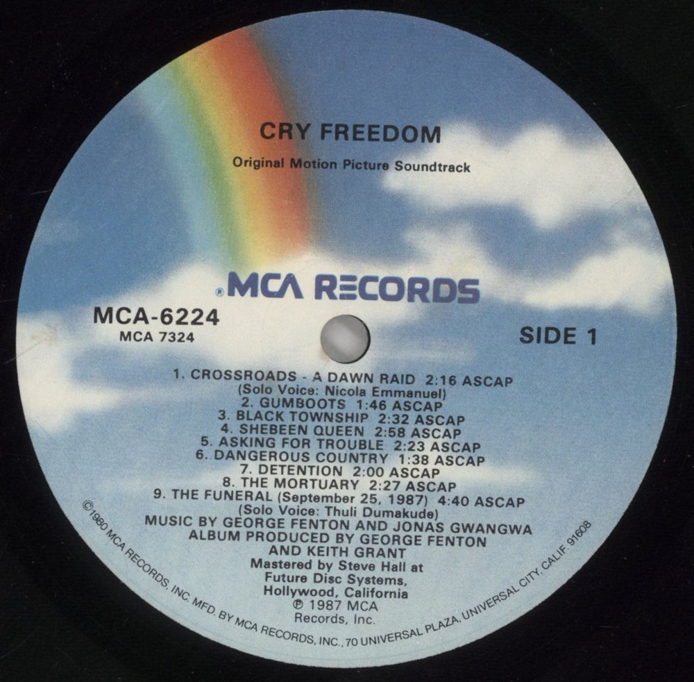 Original Soundtrack Cry Freedom UK vinyl LP album (LP record) OSTLPCR862541