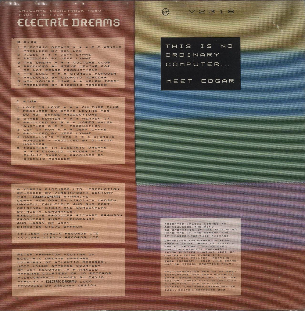 Original Soundtrack Electric Dreams + PVC Outer - EX UK vinyl LP album (LP record)