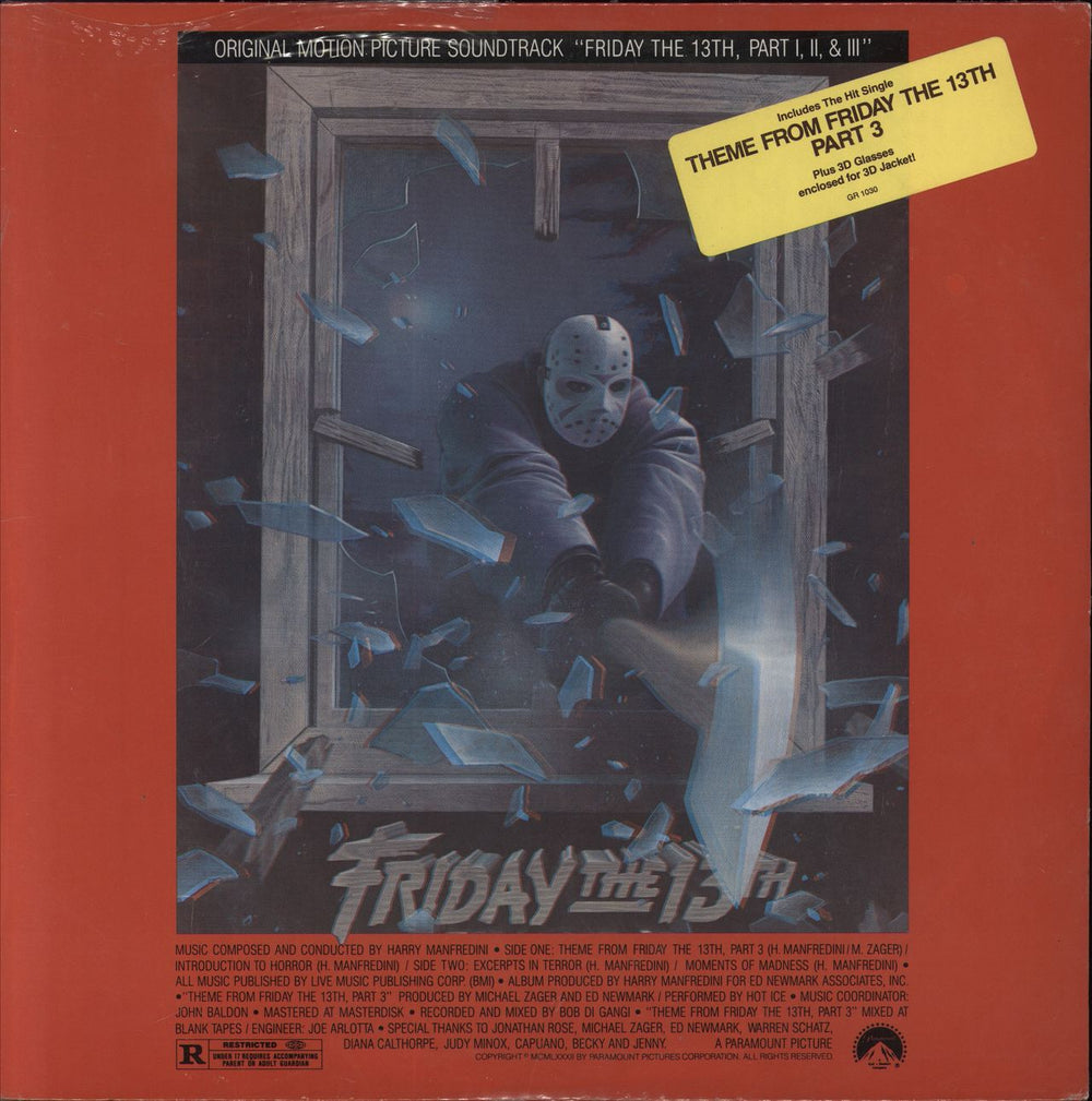 Original Soundtrack Friday The 13th, Part I, II, & III US vinyl LP album (LP record) GR1030