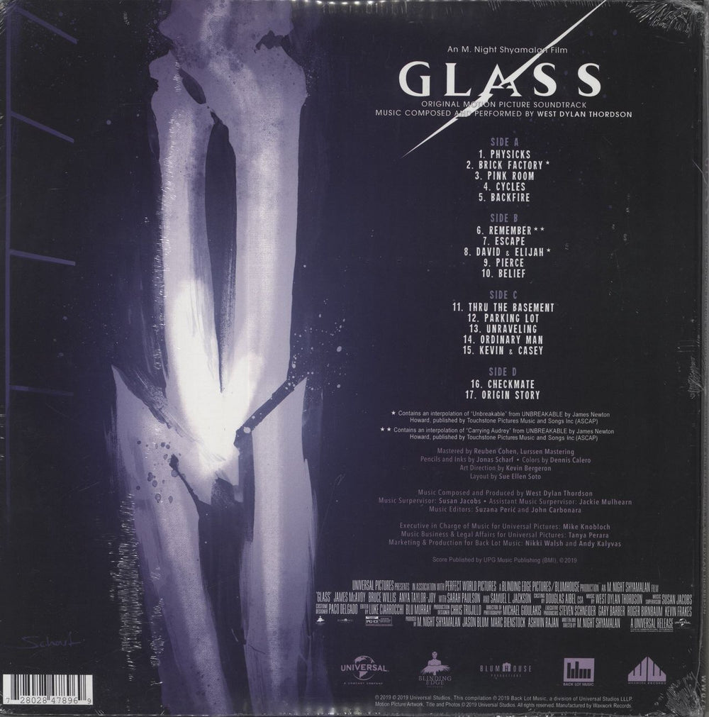 Original Soundtrack Glass - Purple Vinyl - Sealed US 2-LP vinyl record set (Double LP Album) 728028478969