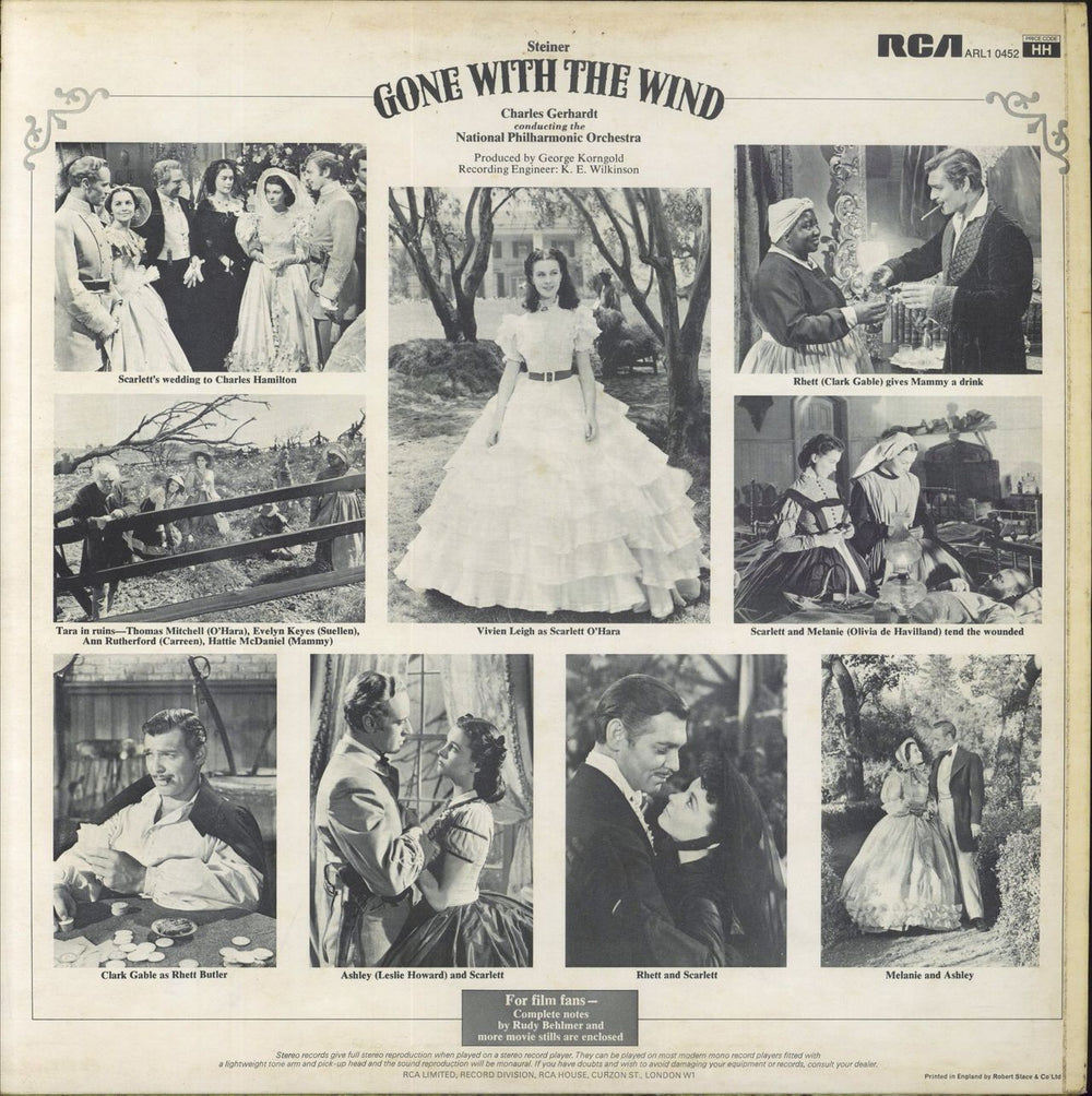 Original Soundtrack Gone With The Wind UK vinyl LP album (LP record)