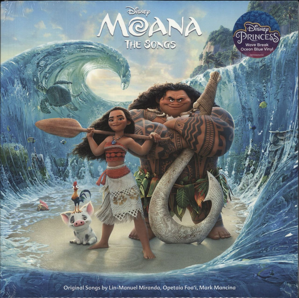 Original Soundtrack Moana The Songs - Wave Break Ocean Blue Vinyl - Sealed UK vinyl LP album (LP record) 00050087531744