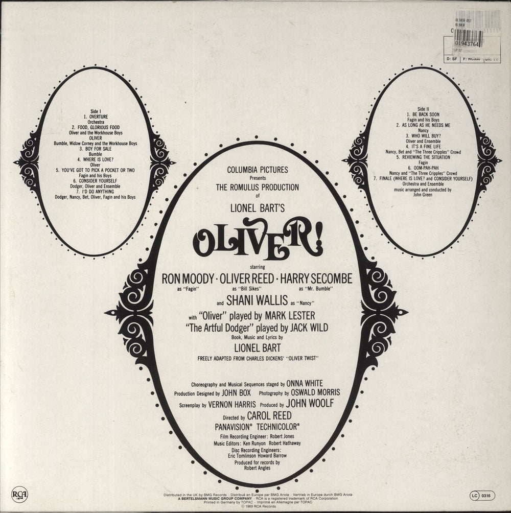 Original Soundtrack Oliver! German vinyl LP album (LP record) 035629031111