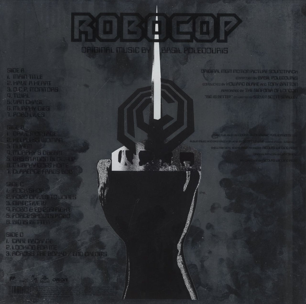 Original Soundtrack Robocop - Silver Vinyl UK 2-LP vinyl record set (Double LP Album) 194398006611