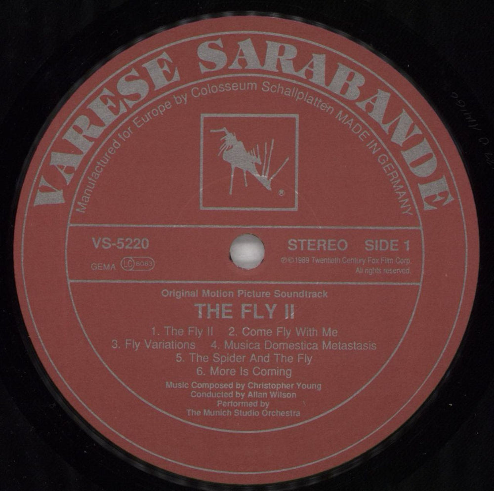 Original Soundtrack The Fly II [Original Motion Picture Soundtrack] German vinyl LP album (LP record) OSTLPTH826065