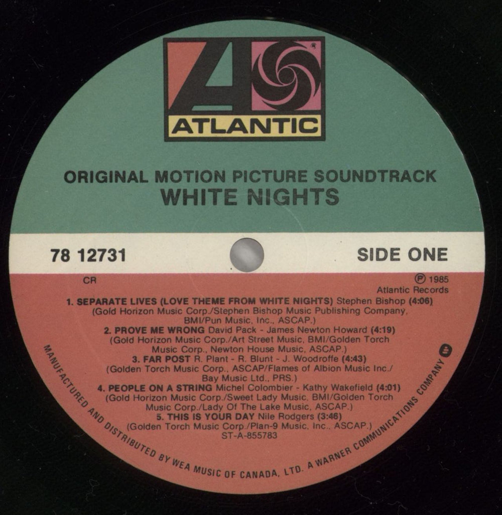 Original Soundtrack White Nights Canadian vinyl LP album (LP record) OSTLPWH879967