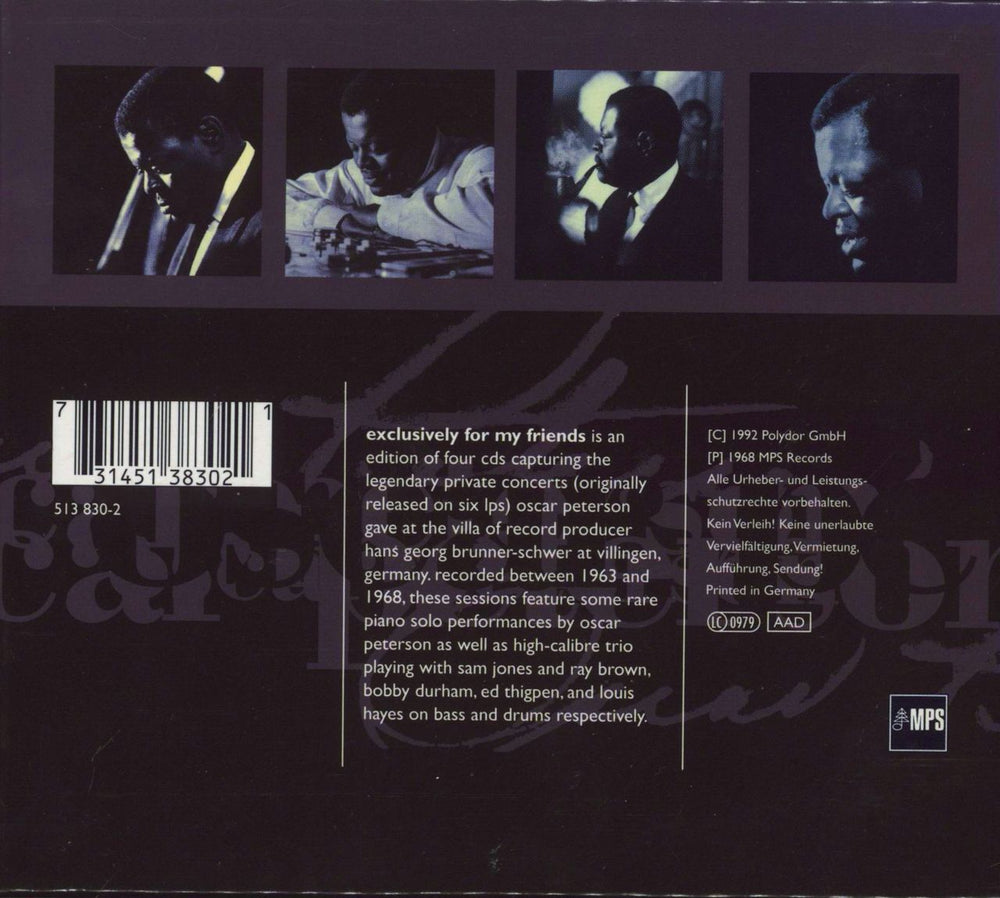 Oscar Peterson Exclusively For My Friends German CD Album Box Set 731451383021