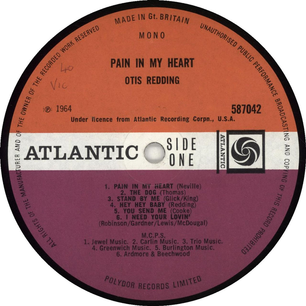 Otis Redding Pain In My Heart - EX UK vinyl LP album (LP record)