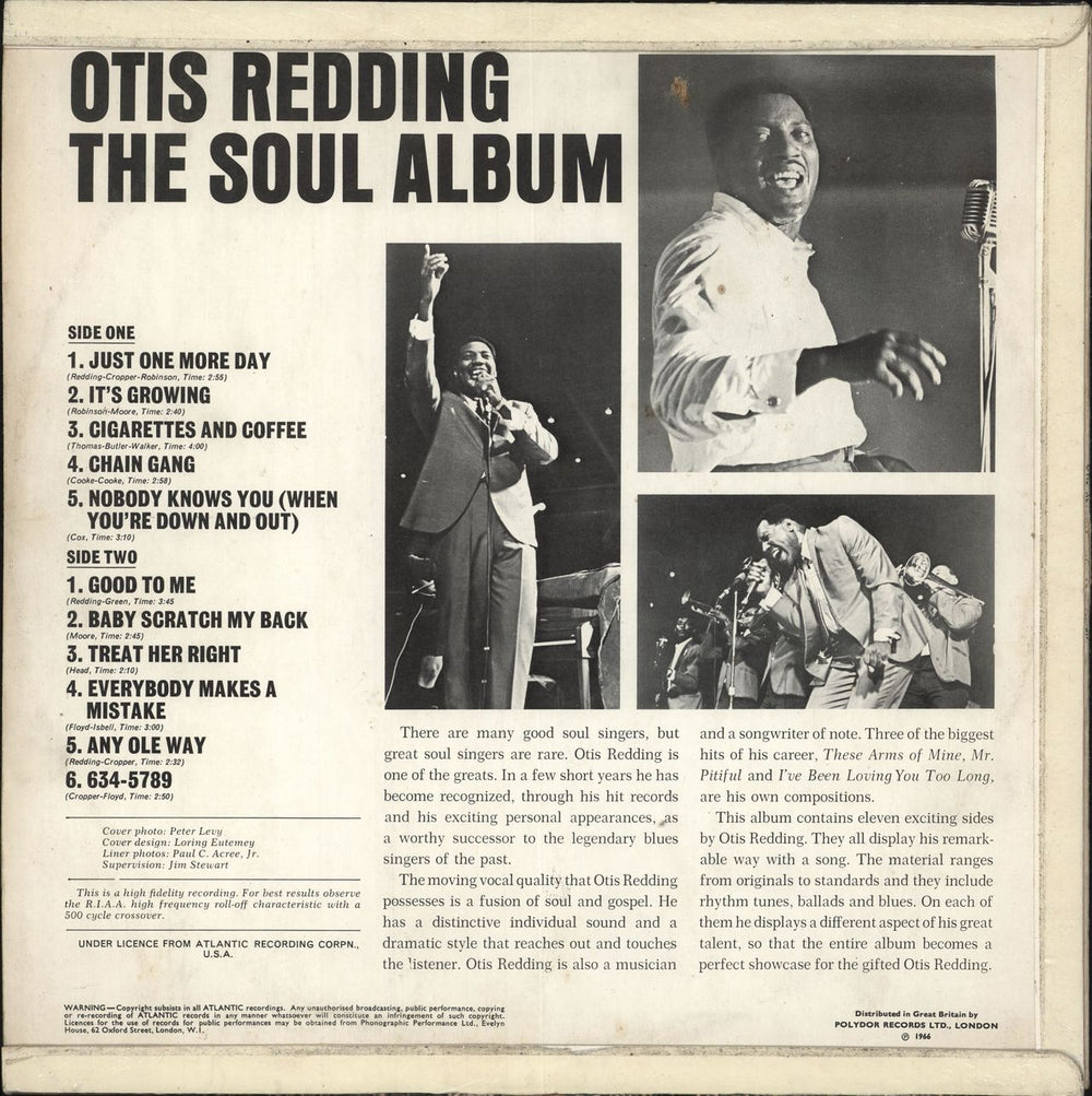 Otis Redding The Soul Album UK vinyl LP album (LP record)