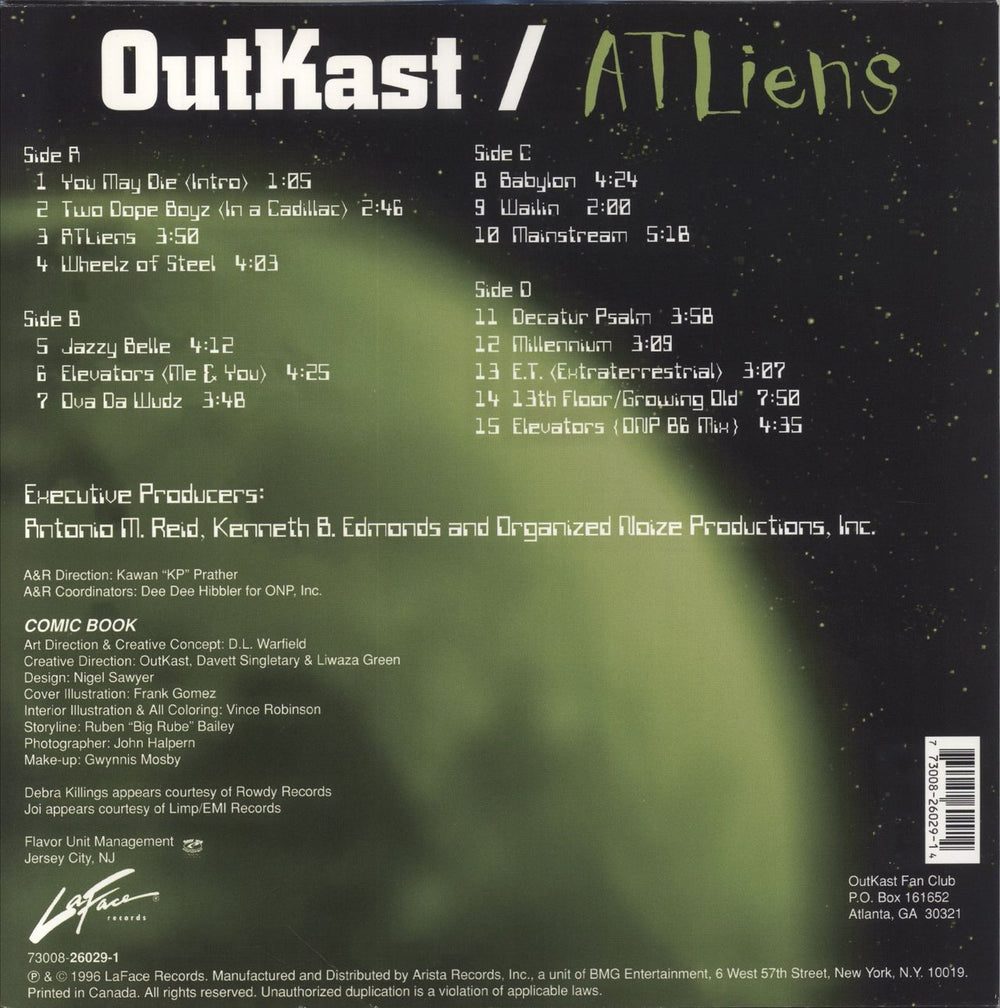 Outkast ATLiens US 2-LP vinyl record set (Double LP Album) 730082602914