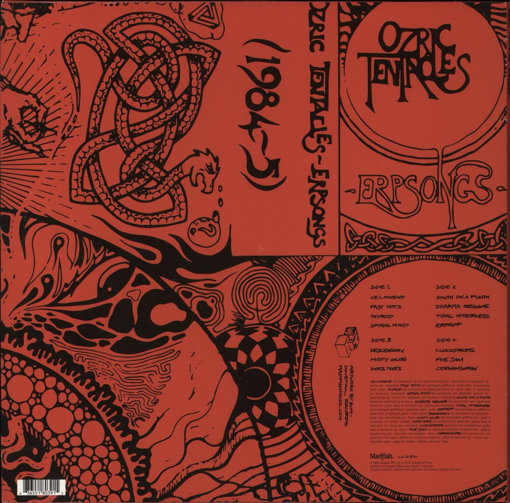 Ozric Tentacles Erpsongs - 180gm Vinyl UK 2-LP vinyl record set (Double LP Album) 636551803915