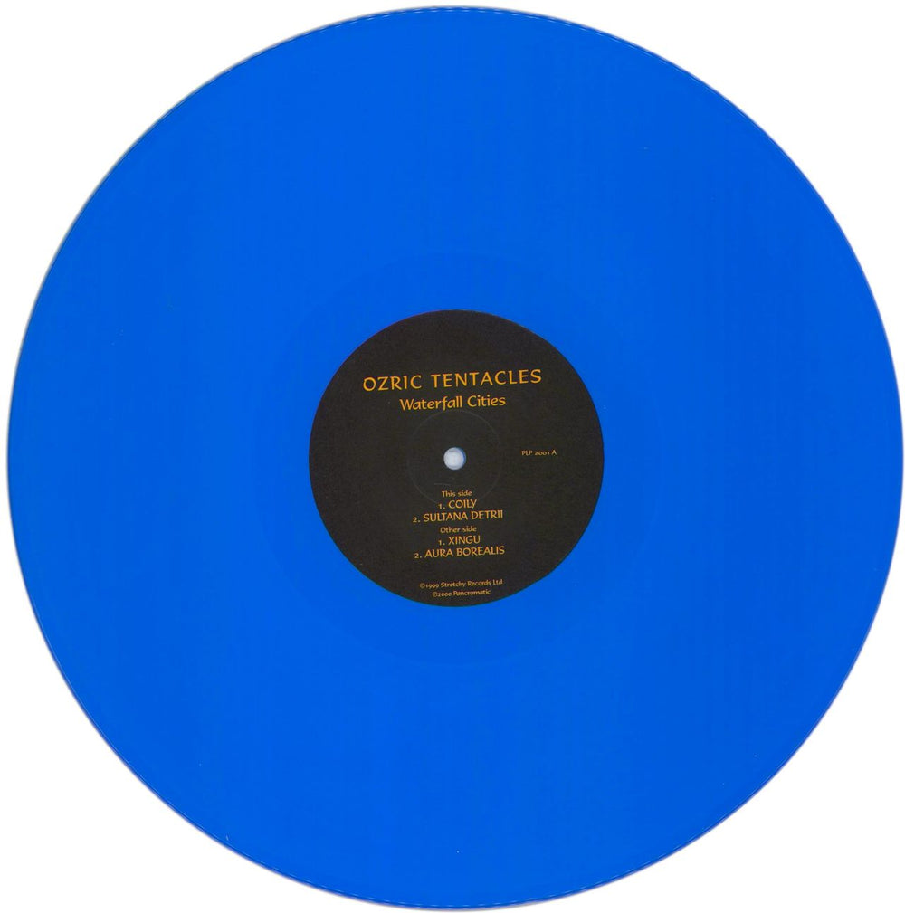 Ozric Tentacles Waterfall Cities - Blue Vinyl Norwegian 2-LP vinyl record set (Double LP Album) OZR2LWA852782