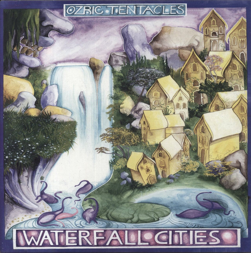 Ozric Tentacles Waterfall Cities - Blue Vinyl Norwegian 2-LP vinyl record set (Double LP Album) PLP2001