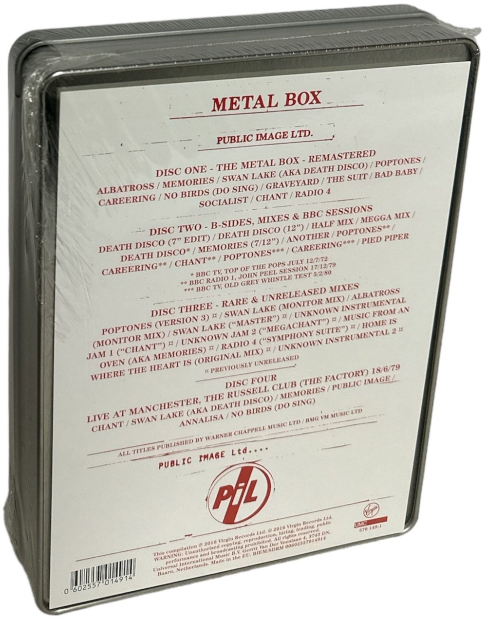 P.I.L. Metal Box - Deluxe Edition - Sealed UK CD Album Box Set 602557014914