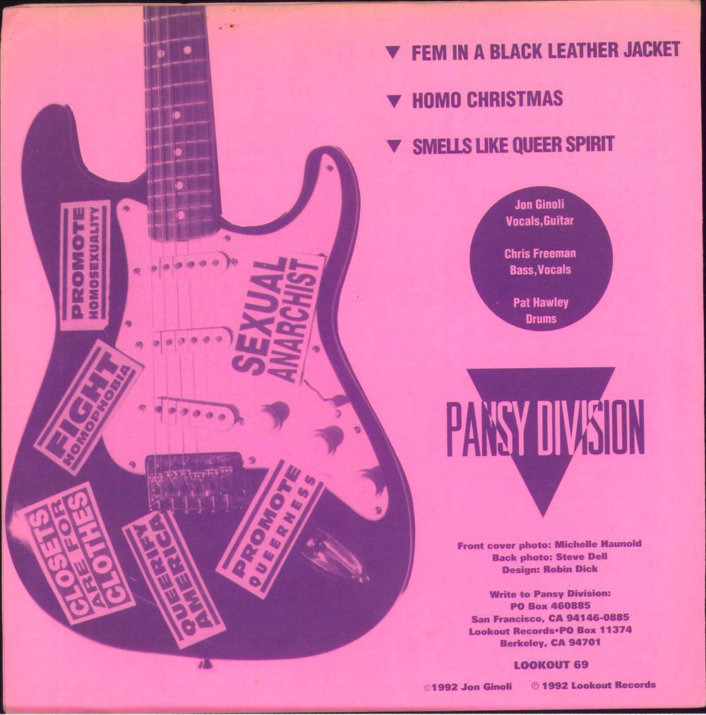 Pansy Division Fem In A Black Leather Jacket US 7" vinyl single (7 inch record / 45)