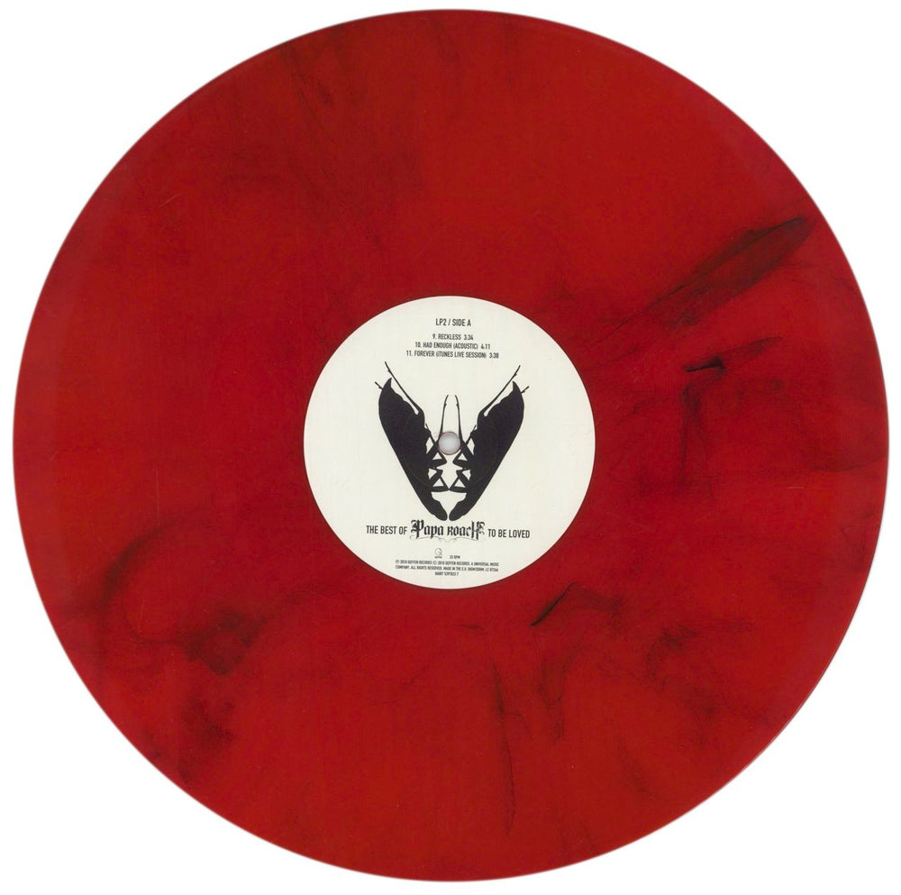 Papa Roach To Be Loved: The Best Of - Red Splatter Vinyl UK 2-LP vinyl record set (Double LP Album) PAP2LTO849447