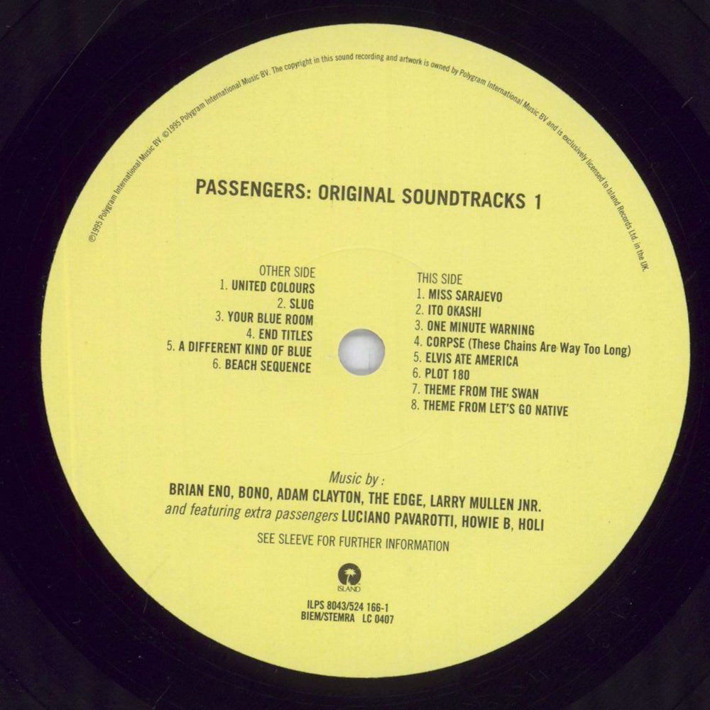 Passengers Original Soundtracks 1 - EX UK vinyl LP album (LP record) PSSLPOR572922