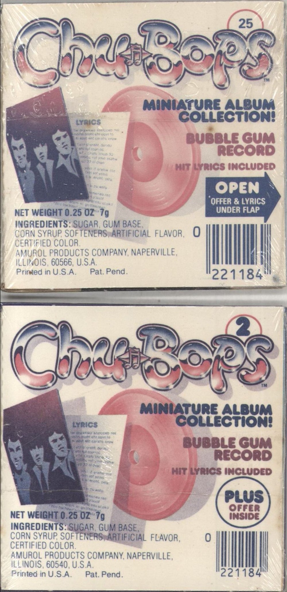 Pat Benatar Chu-Bops Bubble Gum Records US memorabilia