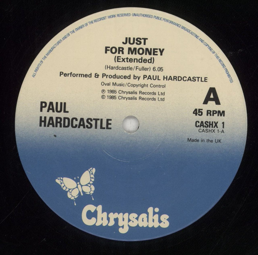 Paul Hardcastle Just For Money UK 12" vinyl single (12 inch record / Maxi-single) PHA12JU116915