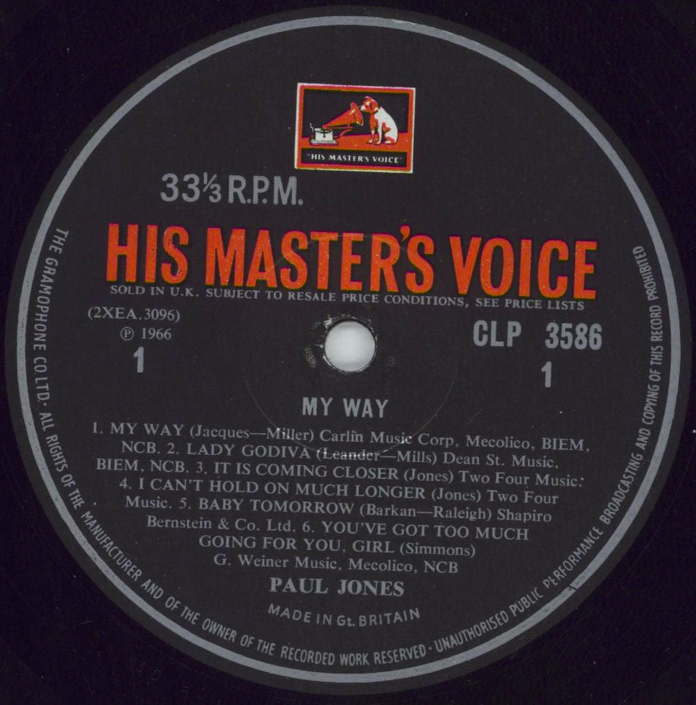 Paul Jones My Way UK vinyl LP album (LP record) PJOLPMY193713