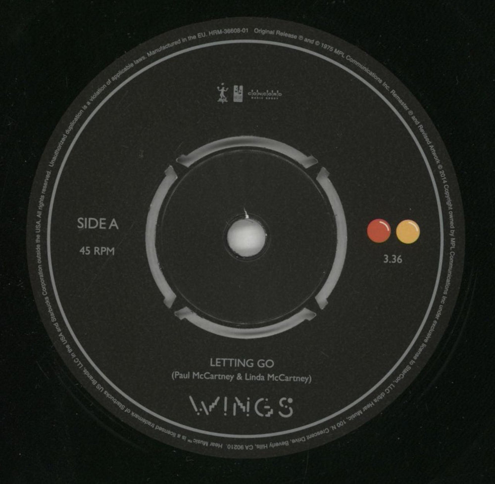 Paul McCartney and Wings Letting Go - RSD BF14 - EX UK 7" vinyl single (7 inch record / 45) MCC07LE858289