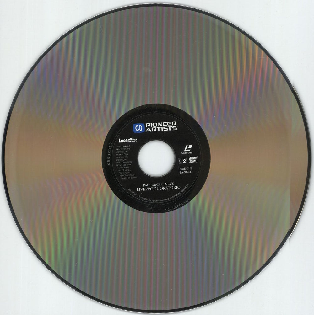 Paul McCartney and Wings Liverpool Oratorio - Shrink US laserdisc / lazerdisc MCCLZLI188284
