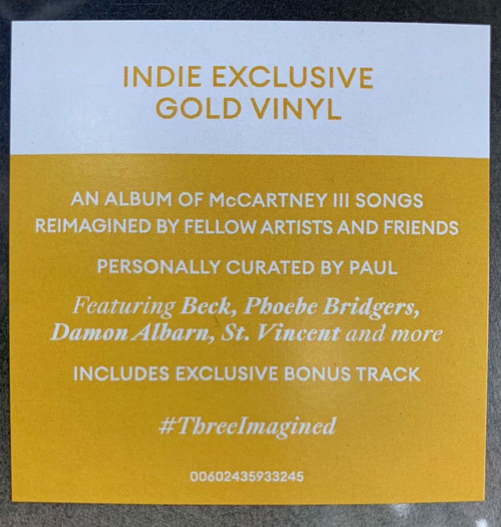 Paul McCartney and Wings McCartney III Imagined - Gold Vinyl Indie Exclusive - Sealed UK 2-LP vinyl record set (Double LP Album) 602435933245