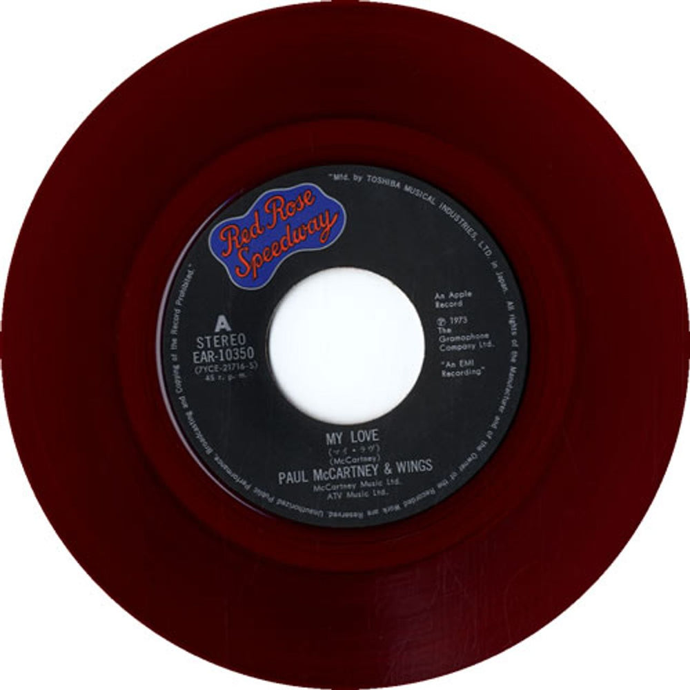 Paul McCartney and Wings My Love - Red Vinyl Japanese 7" vinyl single (7 inch record / 45) MCC07MY323194