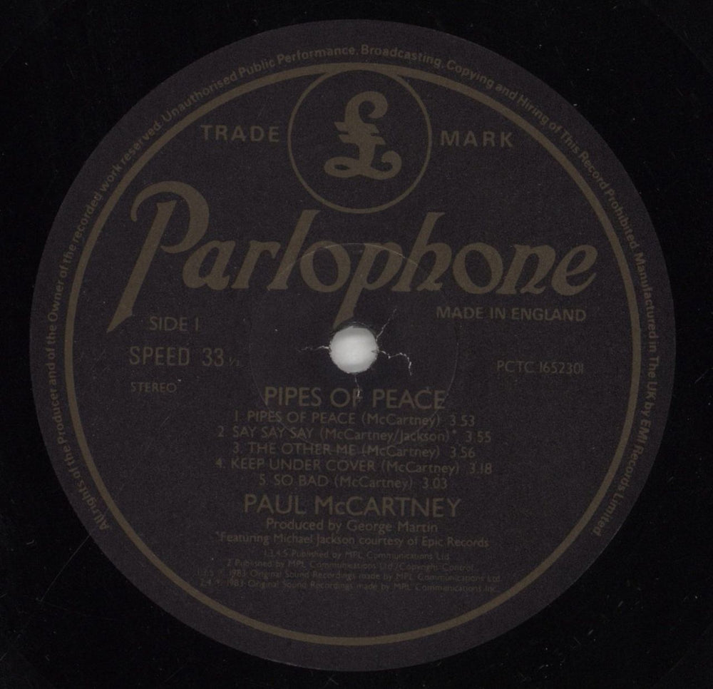 Paul McCartney and Wings Pipes Of Peace UK vinyl LP album (LP record) MCCLPPI119267