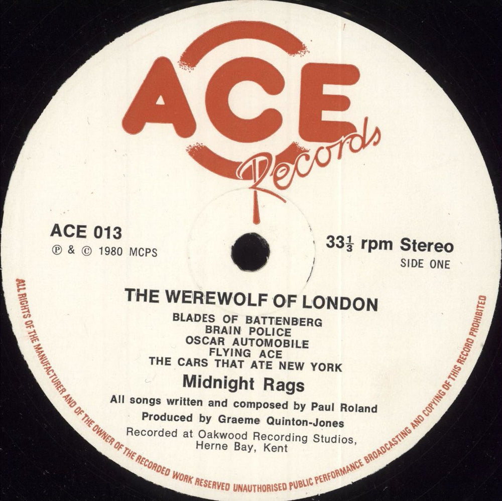 Paul Roland The Werewolf Of London UK vinyl LP album (LP record) PR4LPTH342642