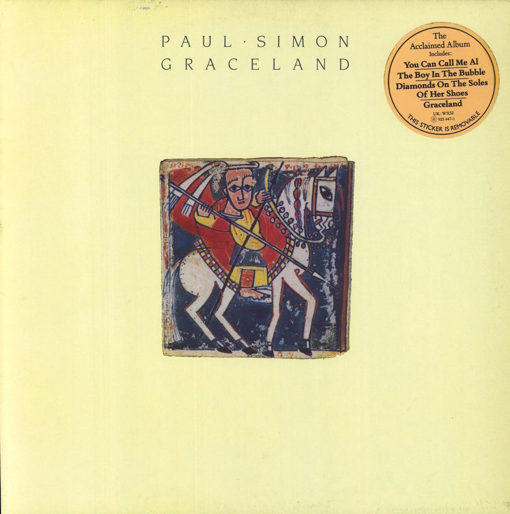 Paul Simon Graceland - Hype Stickered (4 Song) - EX UK vinyl LP album (LP record) WX52