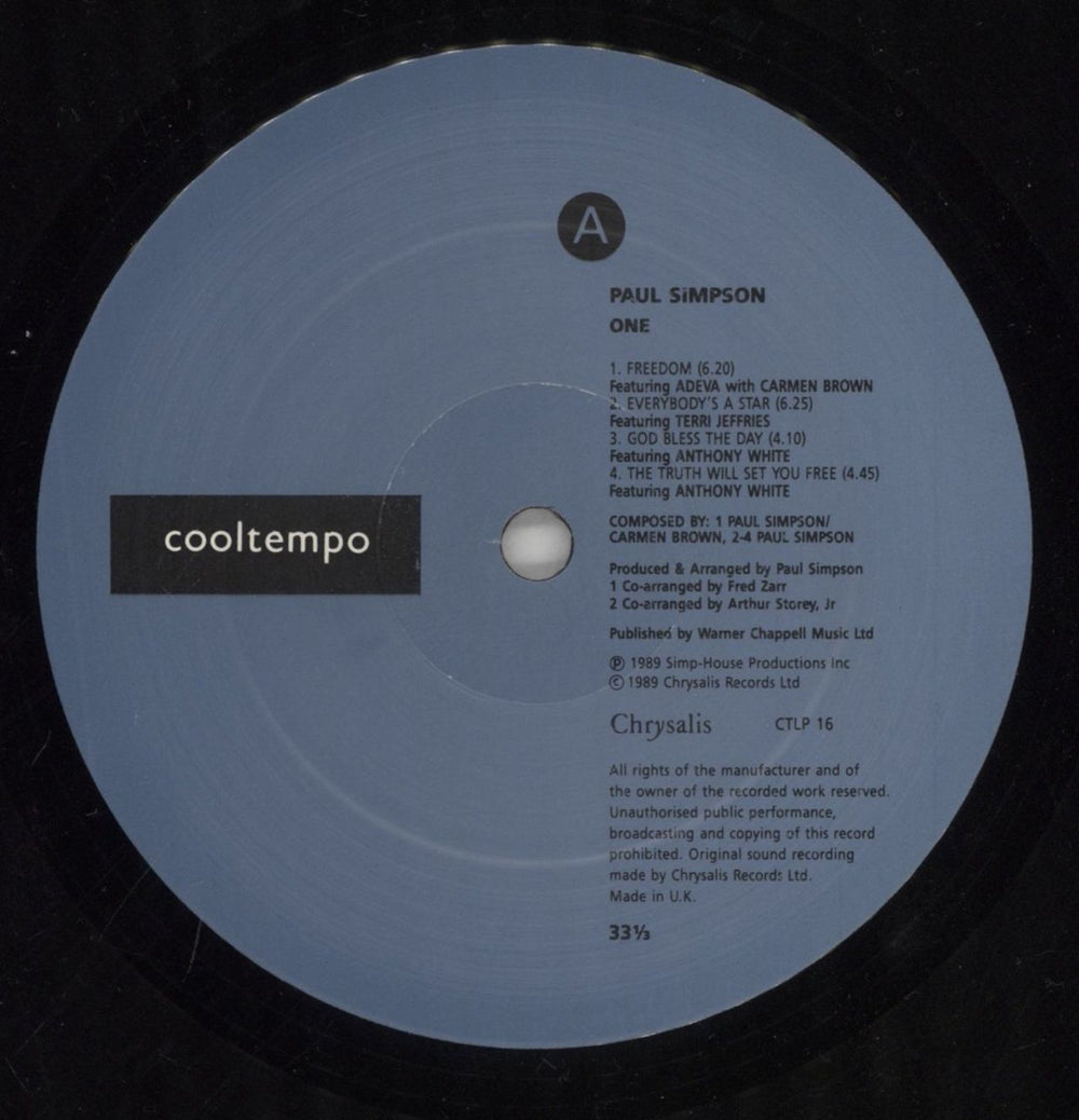 Paul Simpson One UK vinyl LP album (LP record) P6-LPON606019