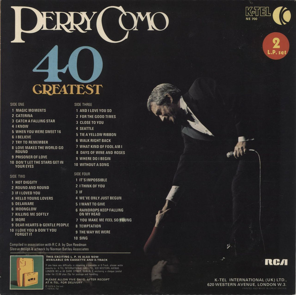 Perry Como 40 Greatest UK 2-LP vinyl record set (Double LP Album)