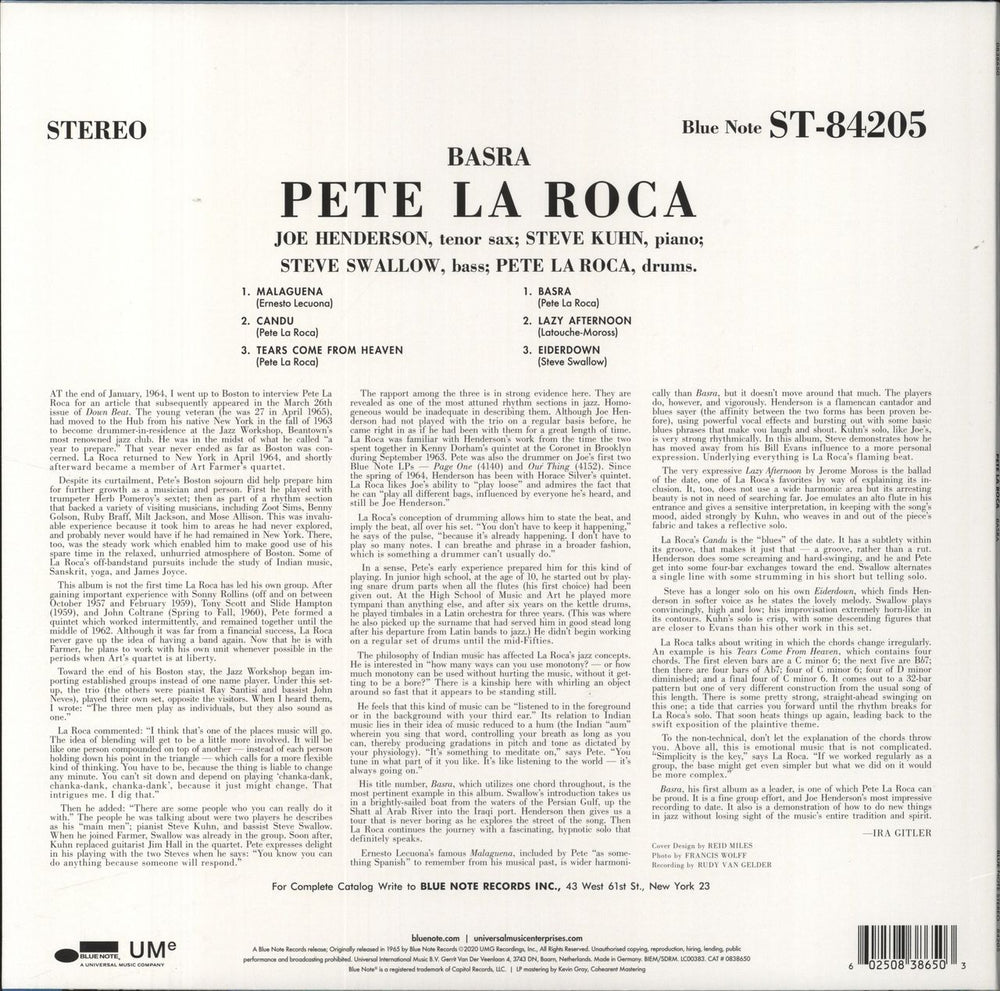 Pete La Roca Basra - 180gm US vinyl LP album (LP record) 510LPBA842403