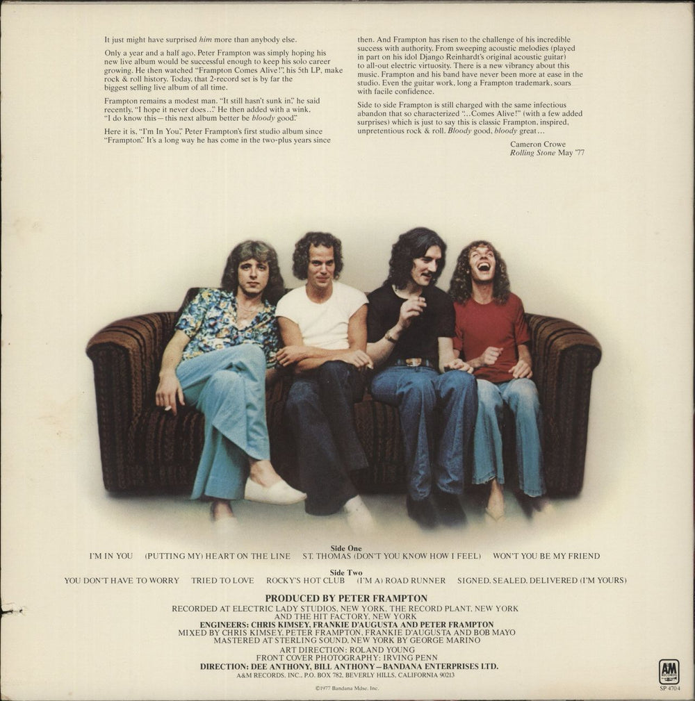 Peter Frampton I'm In You US vinyl LP album (LP record)