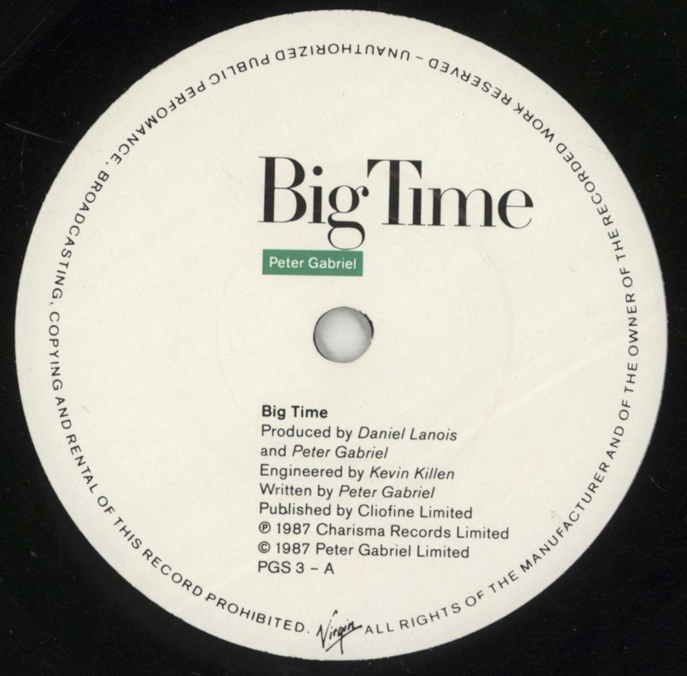 Peter Gabriel Big Time UK 7" vinyl single (7 inch record / 45) GAB07BI47471