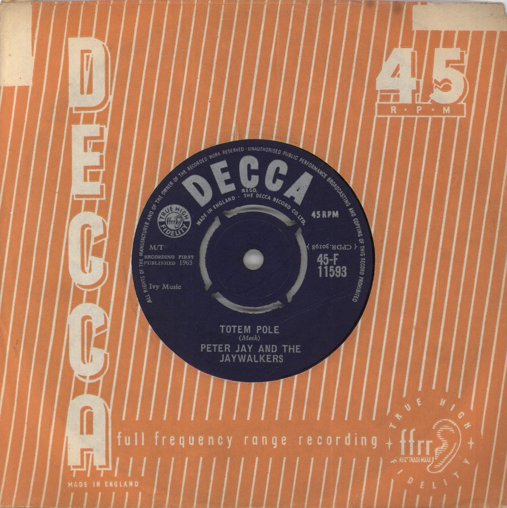 Peter Jay And The Jaywalkers Totem Pole UK 7" vinyl single (7 inch record / 45) 45-F11593
