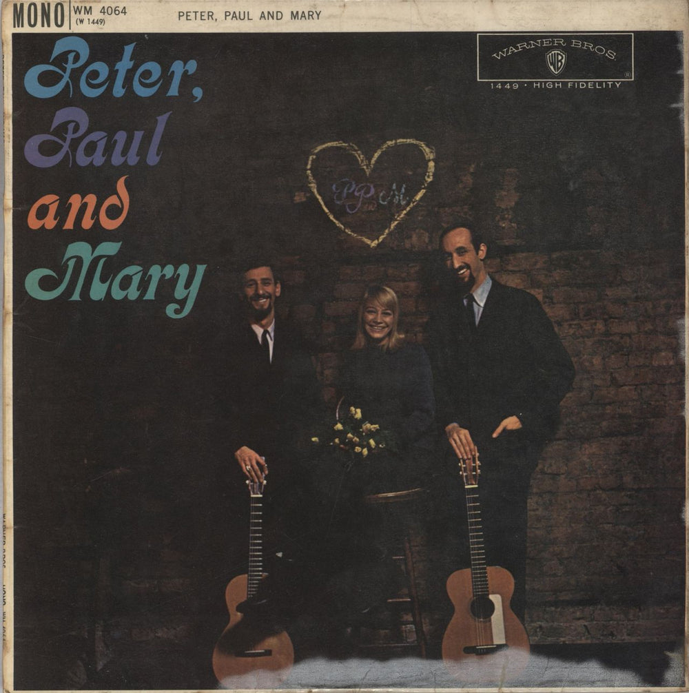 Peter Paul & Mary Peter, Paul And Mary - Mono UK vinyl LP album (LP record) WM4064