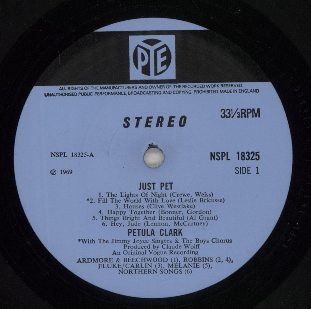 Petula Clark Just Pet UK vinyl LP album (LP record) PTCLPJU492139