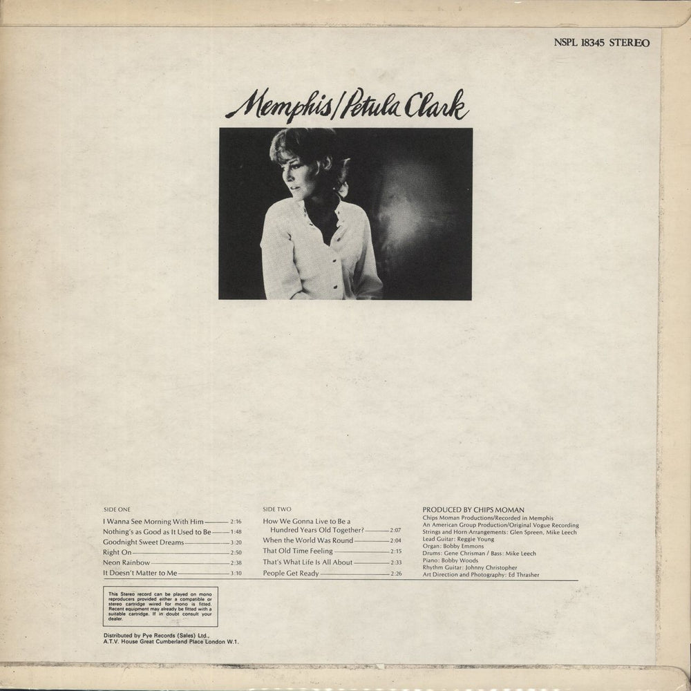 Petula Clark Memphis UK vinyl LP album (LP record)